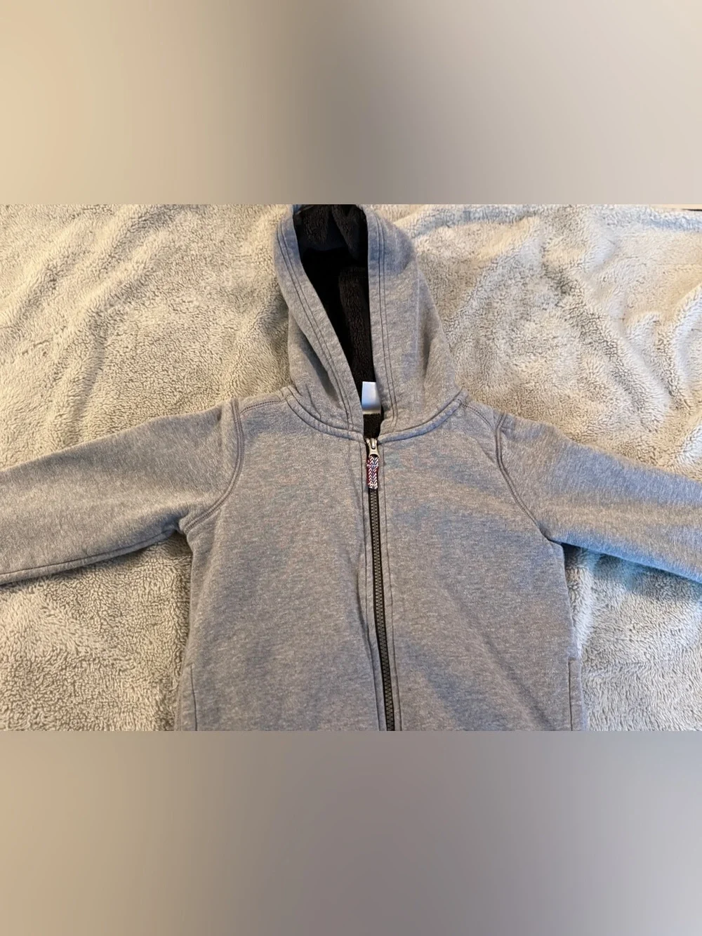 Carter's Kid Size 7 Heather Grey Fleece-Lined Full-Zip Hoodie